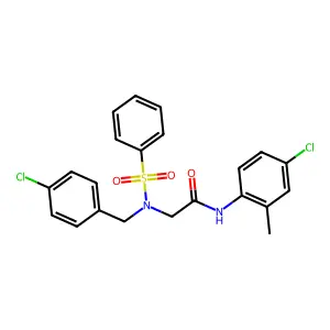 2-[benzenesulfonyl-[(4-chlorophenyl)methyl]amino]-N-(4-chloro-2-methylphenyl)acetamide structure