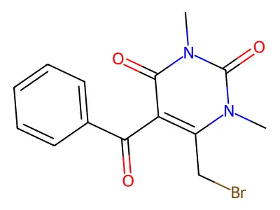 5-Benzoyl-6-(bromomethyl)-1,3-dimethylpyrimidine-2,4(1H,3H)-dione structure