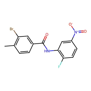 3-bromo-N-(2-fluoro-5-nitrophenyl)-4-methylbenzamide structure