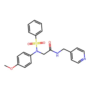 2-[N-(benzenesulfonyl)-4-methoxyanilino]-N-(pyridin-4-ylmethyl)acetamide structure
