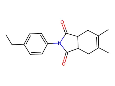 2-(4-Ethylphenyl)-5,6-dimethyl-3a,4,7,7a-tetrahydroisoindole-1,3-dione structure