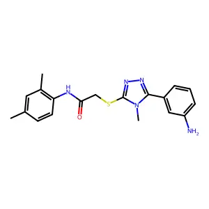 2-{[5-(3-aminophenyl)-4-methyl-4H-1,2,4-triazol-3-yl]sulfanyl}-N-(2,4-dimethylphenyl)acetamide structure