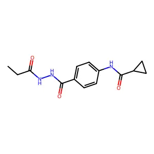 N-[4-[(propanoylamino)carbamoyl]phenyl]cyclopropanecarboxamide structure