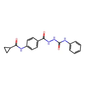 N-[4-[(phenylcarbamoylamino)carbamoyl]phenyl]cyclopropanecarboxamide structure