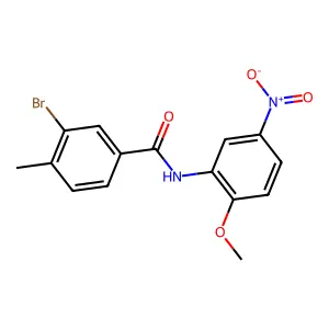 3-bromo-N-(2-methoxy-5-nitrophenyl)-4-methylbenzamide structure