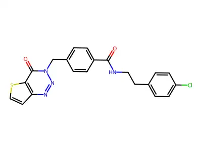N-[2-(4-chlorophenyl)ethyl]-4-[(4-oxothieno[3,2-d]triazin-3-yl)methyl]benzamide structure