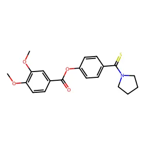 4-(Pyrrolidin-1-ylcarbonothioyl)phenyl 3,4-dimethoxybenzoate structure