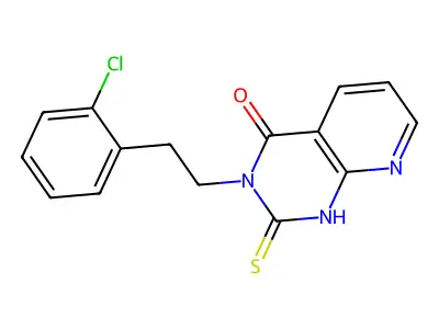3-[2-(2-chlorophenyl)ethyl]-2-sulfanylidene-1H-pyrido[2,3-d]pyrimidin-4-one structure