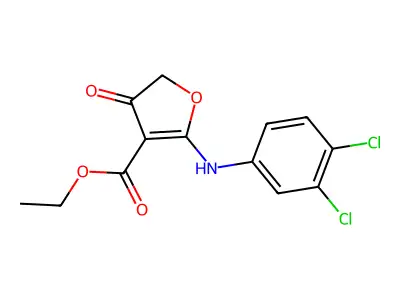Ethyl 2-(3,4-dichloroanilino)-4-oxofuran-3-carboxylate structure