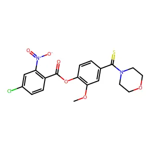 2-Methoxy-4-(morpholin-4-ylcarbonothioyl)phenyl 4-chloro-2-nitrobenzoate structure