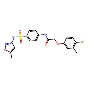 2-(4-bromo-3-methylphenoxy)-N-(4-{[(5-methyl-3-isoxazolyl)amino]sulfonyl}phenyl)acetamide structure