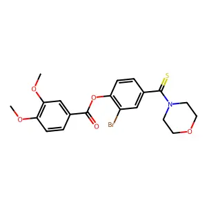 2-Bromo-4-(morpholin-4-ylcarbonothioyl)phenyl 3,4-dimethoxybenzoate structure