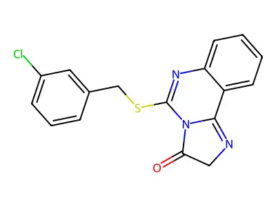 5-{[(3-chlorophenyl)methyl]sulfanyl}-2H,3H-imidazo[1,2-c]quinazolin-3-one structure