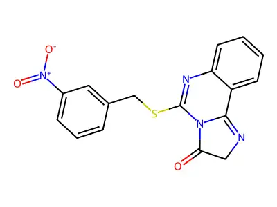 5-{[(3-nitrophenyl)methyl]sulfanyl}-2H,3H-imidazo[1,2-c]quinazolin-3-one structure