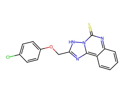 2-[(4-Chlorophenoxy)methyl][1,2,4]triazolo[1,5-c]quinazoline-5-thiol structure