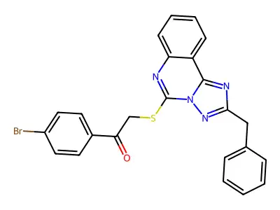 2-({2-benzyl-[1,2,4]triazolo[1,5-c]quinazolin-5-yl}sulfanyl)-1-(4-bromophenyl)ethan-1-one structure