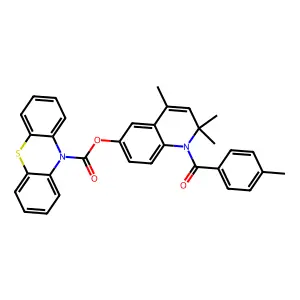 2,2,4-trimethyl-1-[(4-methylphenyl)carbonyl]-1,2-dihydroquinolin-6-yl 10H-phenothiazine-10-carboxylate structure