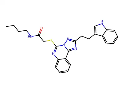 N-butyl-2-({2-[2-(1H-indol-3-yl)ethyl]-[1,2,4]triazolo[1,5-c]quinazolin-5-yl}sulfanyl)acetamide structure