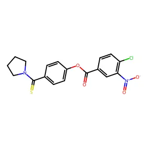 4-(Pyrrolidin-1-ylcarbonothioyl)phenyl 4-chloro-3-nitrobenzoate structure