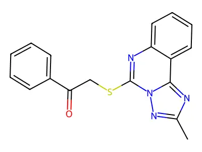 2-[(2-Methyl[1,2,4]triazolo[1,5-c]quinazolin-5-yl)sulfanyl]-1-phenylethanone structure