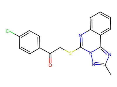 1-(4-chlorophenyl)-2-[(2-methyl[1,2,4]triazolo[1,5-c]quinazolin-5-yl)thio]ethanone structure