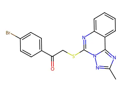 1-(4-bromophenyl)-2-[(2-methyl[1,2,4]triazolo[1,5-c]quinazolin-5-yl)sulfanyl]ethanone structure