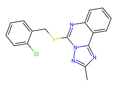 5-[(2-Chlorobenzyl)sulfanyl]-2-methyl[1,2,4]triazolo[1,5-c]quinazoline structure