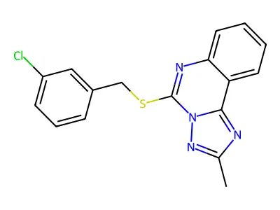 5-[(3-Chlorobenzyl)sulfanyl]-2-methyl[1,2,4]triazolo[1,5-c]quinazoline structure
