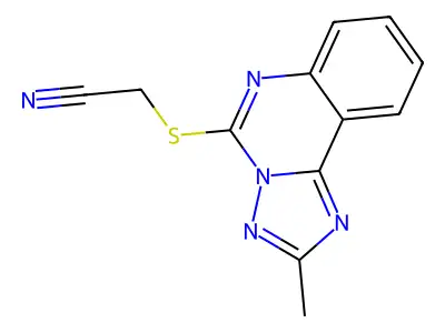 2-(2-Methyl-[1,2,4]triazolo[1,5-c]quinazolin-5-ylthio)acetonitrile structure