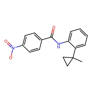 N-[2-(1-methylcyclopropyl)phenyl]-4-nitrobenzamide structure