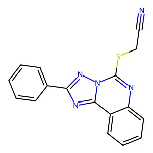 2-({2-Phenyl-[1,2,4]triazolo[1,5-C]quinazolin-5-YL}sulfanyl)acetonitrile structure