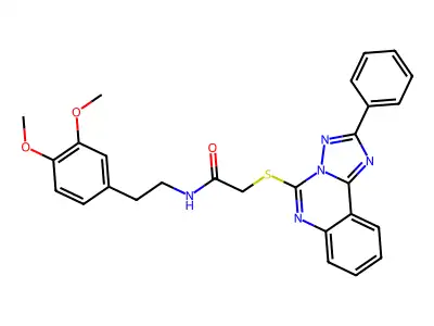 N-[2-(3,4-dimethoxyphenyl)ethyl]-2-({2-phenyl-[1,2,4]triazolo[1,5-c]quinazolin-5-yl}sulfanyl)acetamide structure