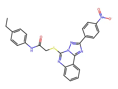 N-(4-ethylphenyl)-2-{[2-(4-nitrophenyl)-[1,2,4]triazolo[1,5-c]quinazolin-5-yl]sulfanyl}acetamide structure