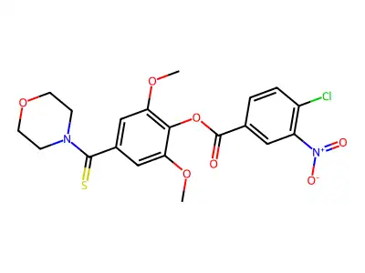 2,6-Dimethoxy-4-(morpholin-4-ylcarbonothioyl)phenyl 4-chloro-3-nitrobenzoate structure