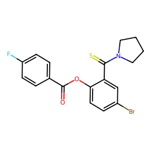 4-Bromo-2-(pyrrolidin-1-ylcarbonothioyl)phenyl 4-fluorobenzoate structure