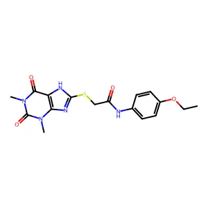 2-[(1,3-dimethyl-2,6-dioxo-2,3,6,7-tetrahydro-1H-purin-8-yl)sulfanyl]-N-(4-ethoxyphenyl)acetamide structure