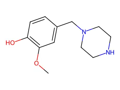 2-Methoxy-4-(piperazin-1-ylmethyl)phenol structure