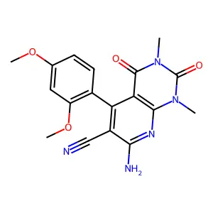 7-Amino-5-(2,4-dimethoxyphenyl)-1,2,3,4-tetrahydro-1,3-dimethyl-2,4-dioxopyrido[2,3-d]pyrimidine-6-carbonitrile structure
