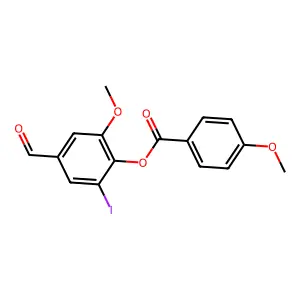 4-Formyl-2-iodo-6-methoxyphenyl 4-methoxybenzoate structure