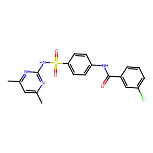 3-chloro-N-[4-[(4,6-dimethylpyrimidin-2-yl)sulfamoyl]phenyl]benzamide structure