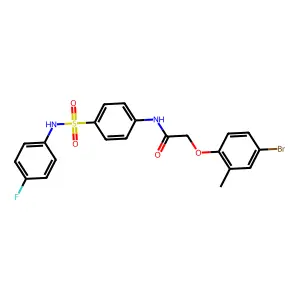 2-(4-bromo-2-methylphenoxy)-N-[4-[(4-fluorophenyl)sulfamoyl]phenyl]acetamide structure