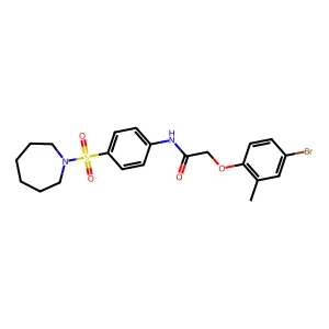 N-[4-(azepan-1-ylsulfonyl)phenyl]-2-(4-bromo-2-methylphenoxy)acetamide structure