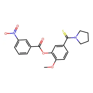 2-Methoxy-5-(pyrrolidin-1-ylcarbonothioyl)phenyl 3-nitrobenzoate structure