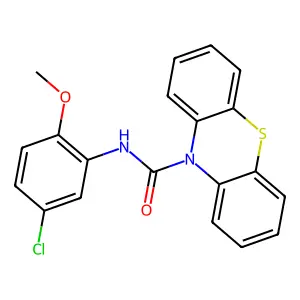 N-(5-chloro-2-methoxyphenyl)phenothiazine-10-carboxamide structure