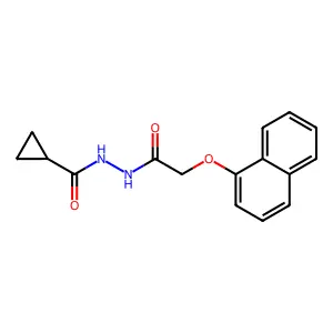 N'-[2-(1-naphthyloxy)acetyl]cyclopropanecarbohydrazide structure