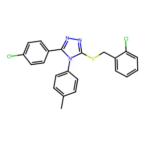 3-((2-Chlorobenzyl)thio)-5-(4-chlorophenyl)-4-(4-methylphenyl)-4H-1,2,4-triazole structure
