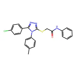 2-((5-(4-Chlorophenyl)-4-(p-tolyl)-4H-1,2,4-triazol-3-yl)thio)-N-phenylacetamide structure
