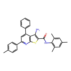 3-Amino-N-mesityl-4-phenyl-6-(p-tolyl)thieno[2,3-b]pyridine-2-carboxamide structure