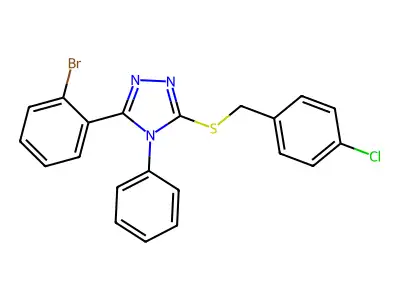 3-(2-Bromophenyl)-5-((4-chlorobenzyl)thio)-4-phenyl-4H-1,2,4-triazole structure
