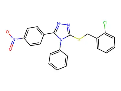 3-((2-Chlorobenzyl)thio)-5-(4-nitrophenyl)-4-phenyl-4H-1,2,4-triazole structure